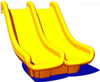Triple rail slide for natural playgrounds